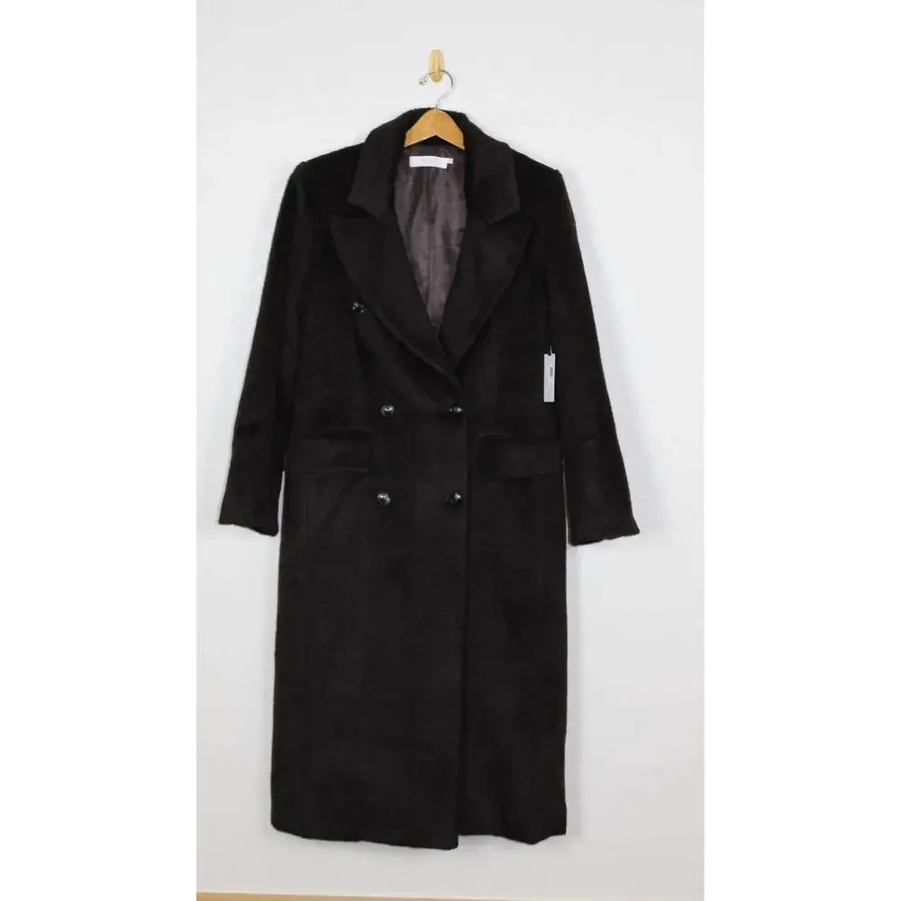 NEW ASTR morana double breasted duster coat in dark brown - Picture 3 of 3